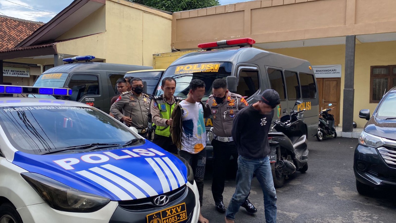 Team Speed Satlantas Polresta Bandar Lampung Amankan Pengendara diduga Pengedar Sabu