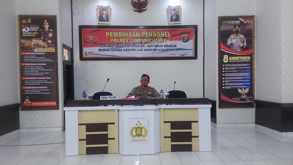 Wakapolres Lampung Utara Berikan Pembinaan Kepada Personil