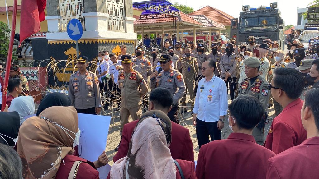 Polres Lampung Utara Amankan Aksi Damai IMM (Ikatan Mahasiswa Muhammadiyah)