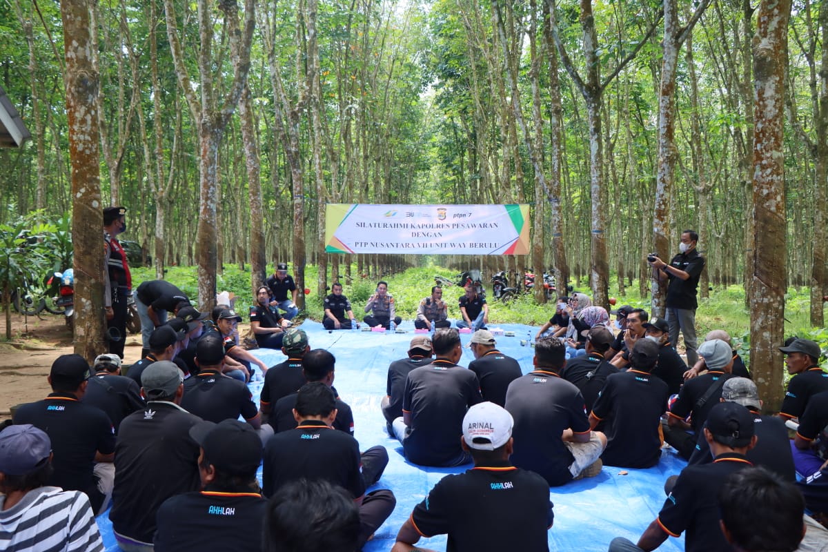 Kapolres Pesawaran Lakukan Silahturahmi dengan PT Perkebunan Nusantara VII Unit Way Berulu