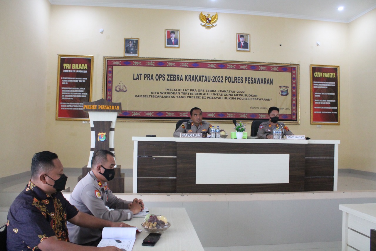 Polres Pesawaran Gelar Lat Pra Ops Zebra Krakatau 2022