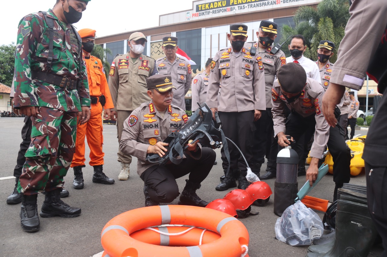 Antisipasi Terjadinya Bencana Alam, Polresta Bandar Lampung Gelar Apel Siaga Bencana