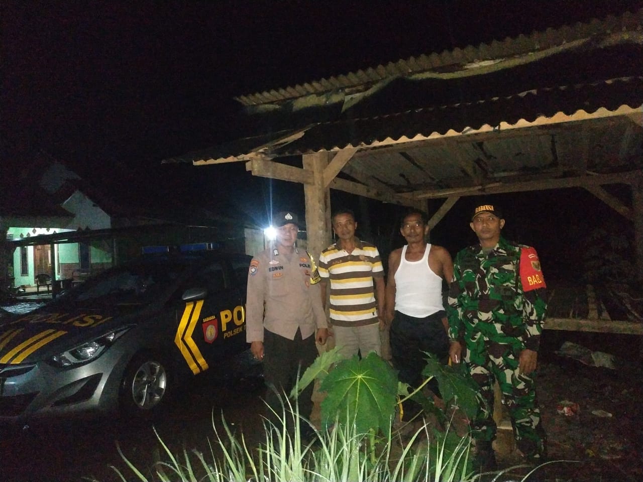 Patroli Dialogis Rawan Malam, TNI Polri Ciptakan Kamtibmas di Wilkum Polres Pesawaran Aman dan Kondusif
