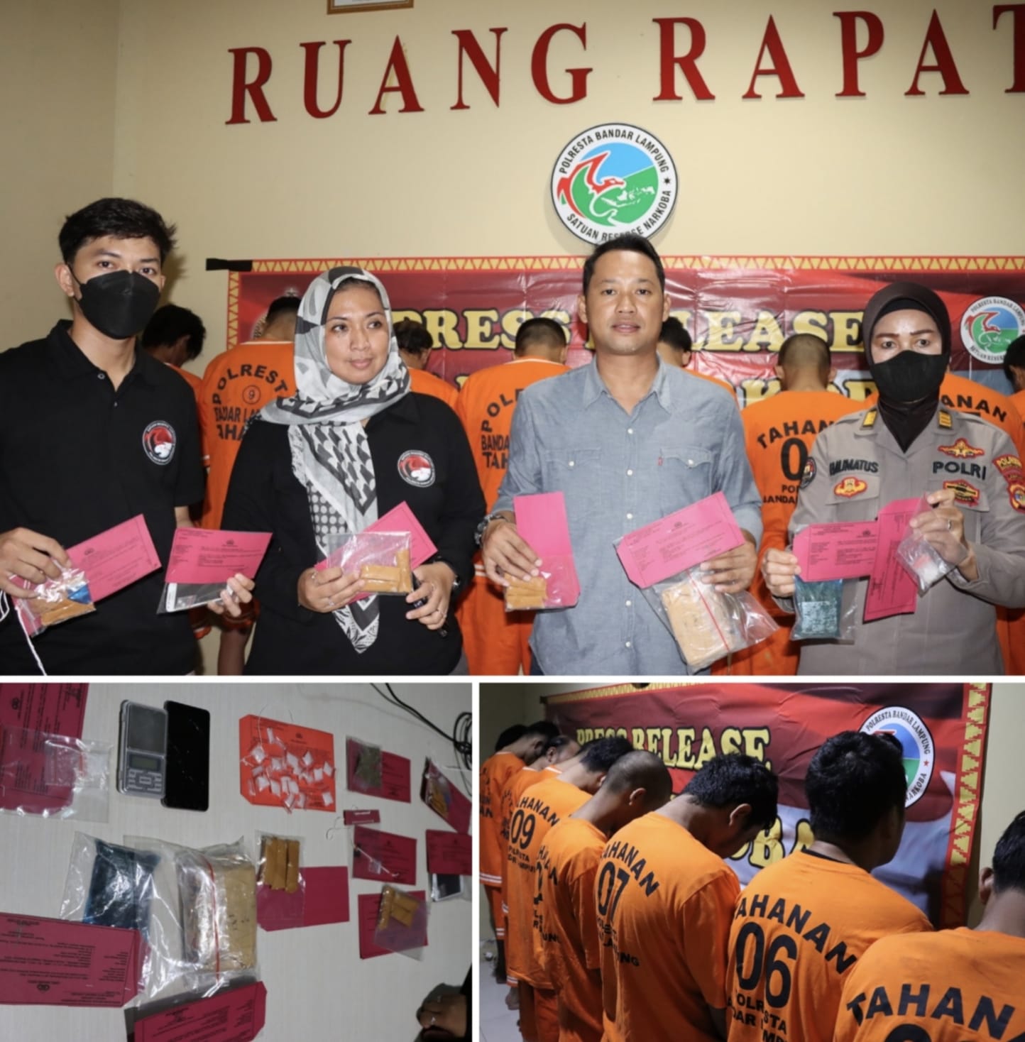 9 Orang Tersangka Penyalahgunaan Narkoba  di Ringkus Sat Resnarkoba Polresta Bandar Lampung