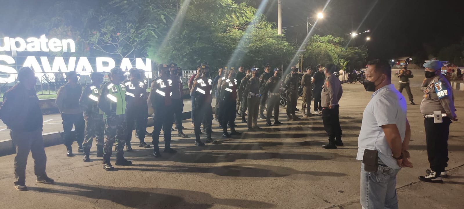 Antisipasi Gangguan Kamtibmas, Polres Pesawaran Laksanakan Patroli Malam Sekala Besar