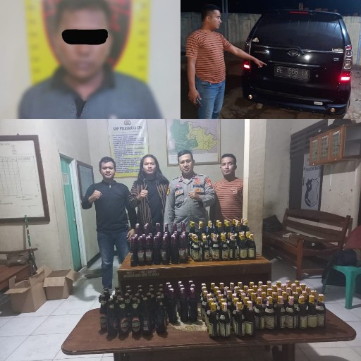 Polsek Tanjung Raya Berhasil Menyita Ratusan Botol Minuman Keras