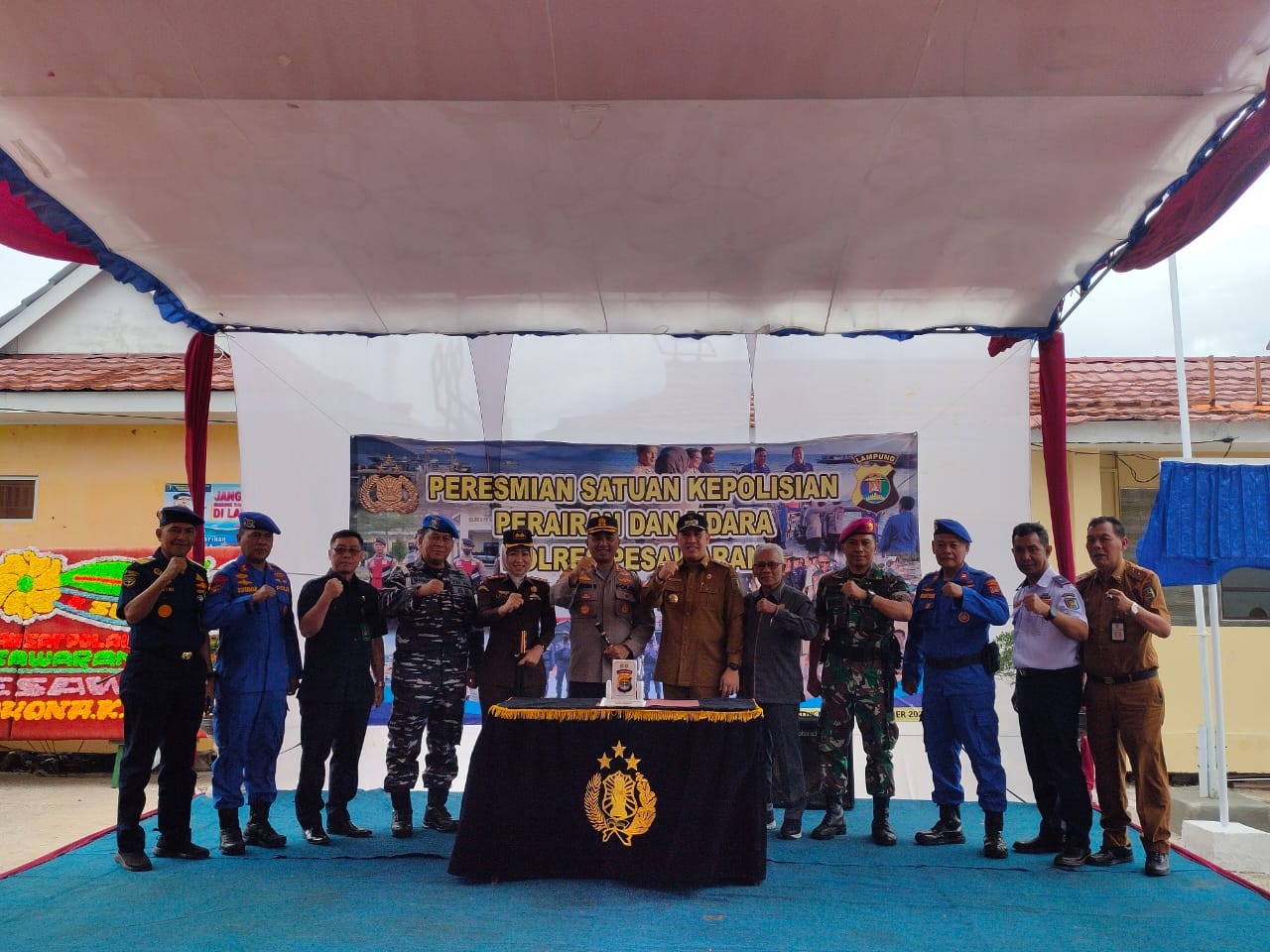 Resmikan Satpolairud Polres Pesawaran, Kapolres : Maksimalkan Pelayanan Masyarakat Pesisir