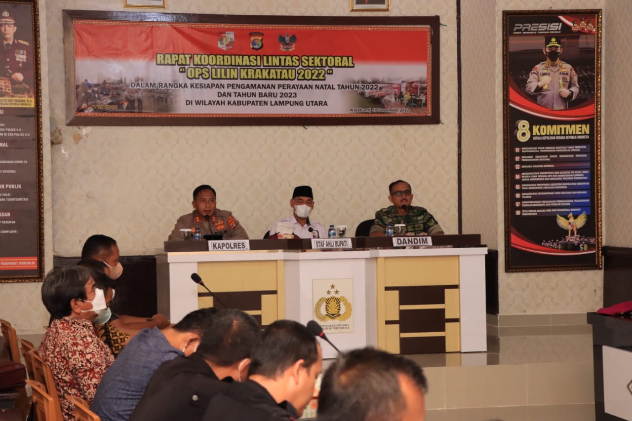 Polres Lampung Utara gelar Rapat koordinasi Lintas sektoral Ops Lilin Krakatau 2022