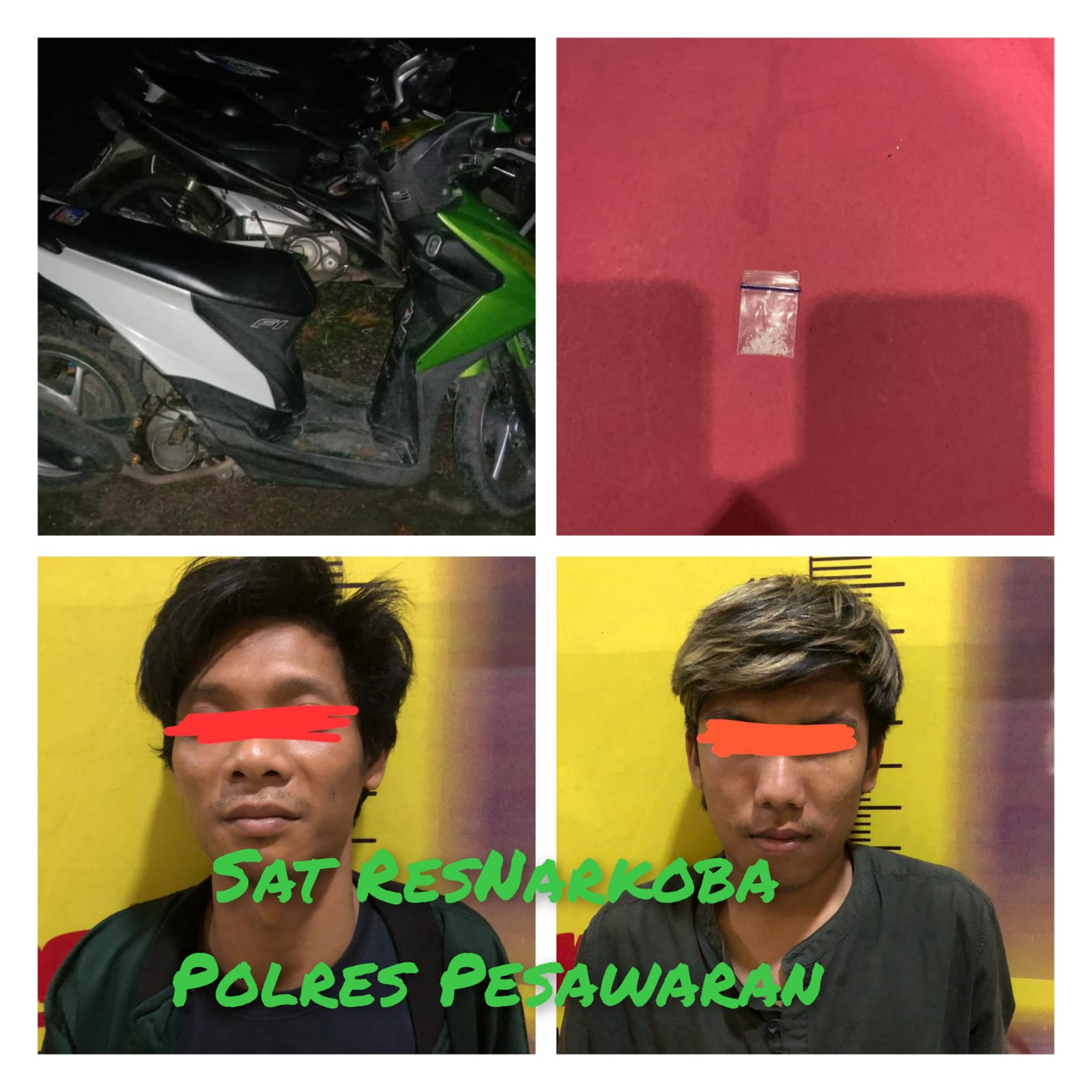 Satresnarkoba Polres Pesawaran Berhasil Amankan 2 (dua) Pemuda Penyalahgunaan Narkotika