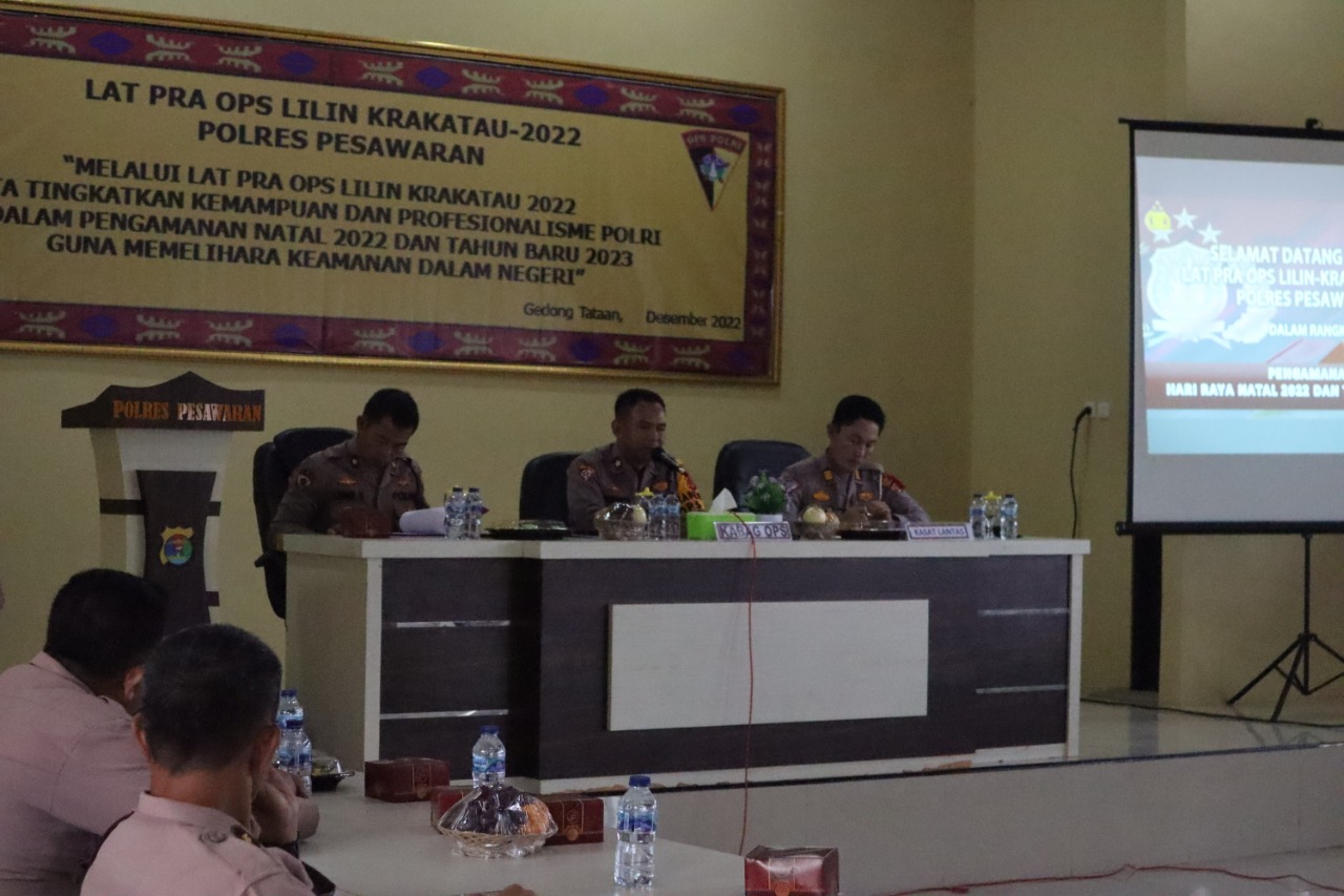 Perketat Pengamanan, Polres Pesawaran Gelar Lat Pra Ops Lilin Krakatau 2022