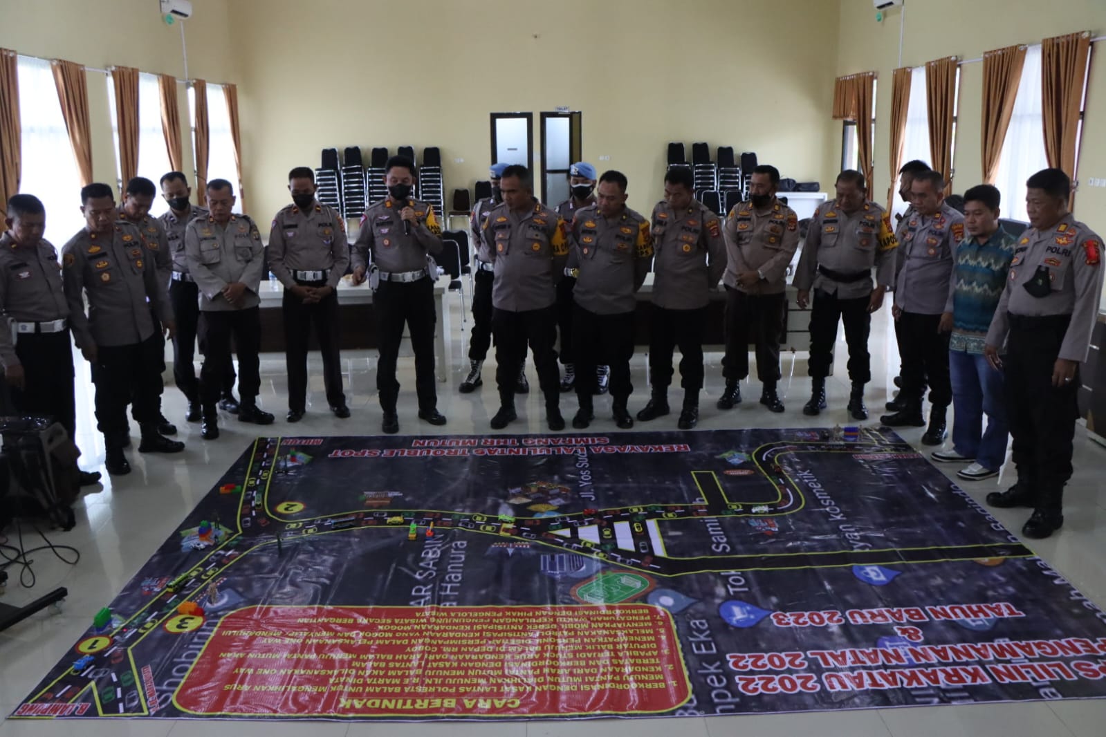 Kapolres Pesawaran Pimpin Tactical Floor Game (TGF) Jelang Ops Lilin Krakatau 2022