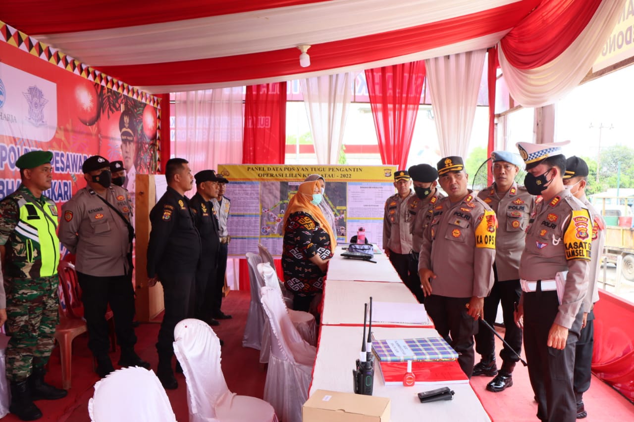 Kapolres Pesawaran Cek Kesiapan Pos Pengamanan dan Pos Pelayanan OPS Lilin Krakatau 2022