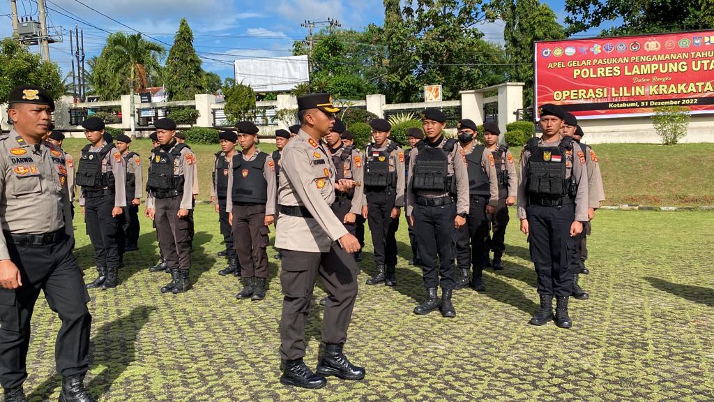 Apel Gelar Pasukan Pengamanan Tahun Baru 2023 Polres Lampung Utara