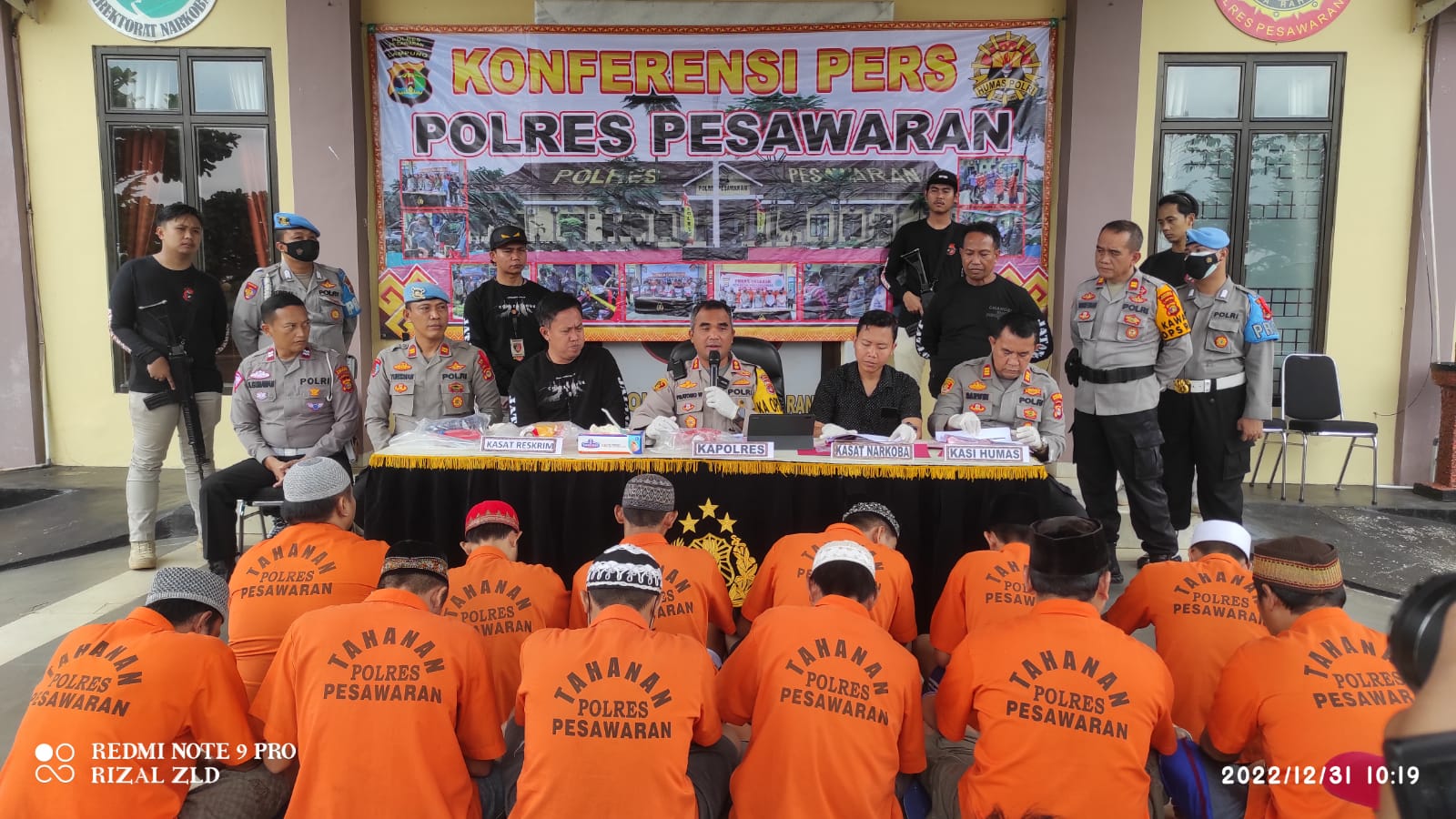 Polres Pesawaran Menggelar Konferensi Pers Akhir Tahun 2022