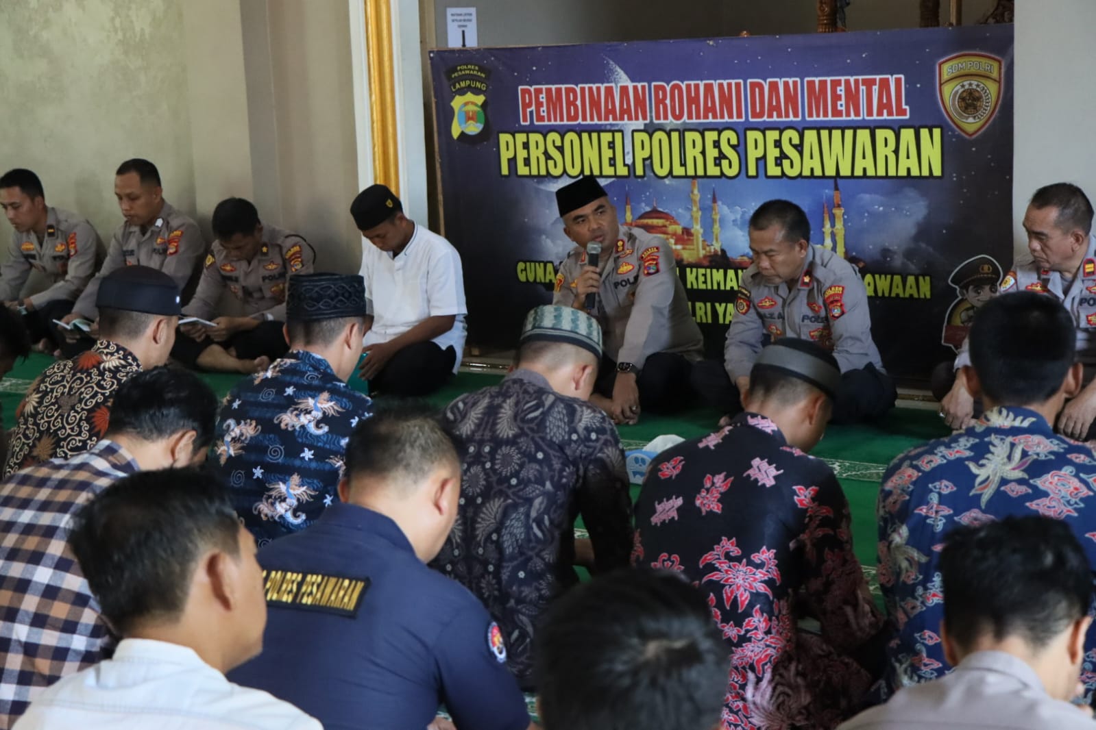 Polres Pesawaran Laksanakan Binrohtal Guna Meningkatkan Keimanan Personil