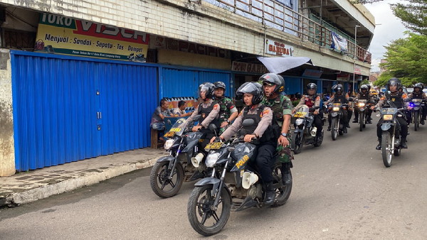 Jaga Kamtibmas, Polres Lampung Utara Bersama Kodim 0412 Gelar Patroli Bersama