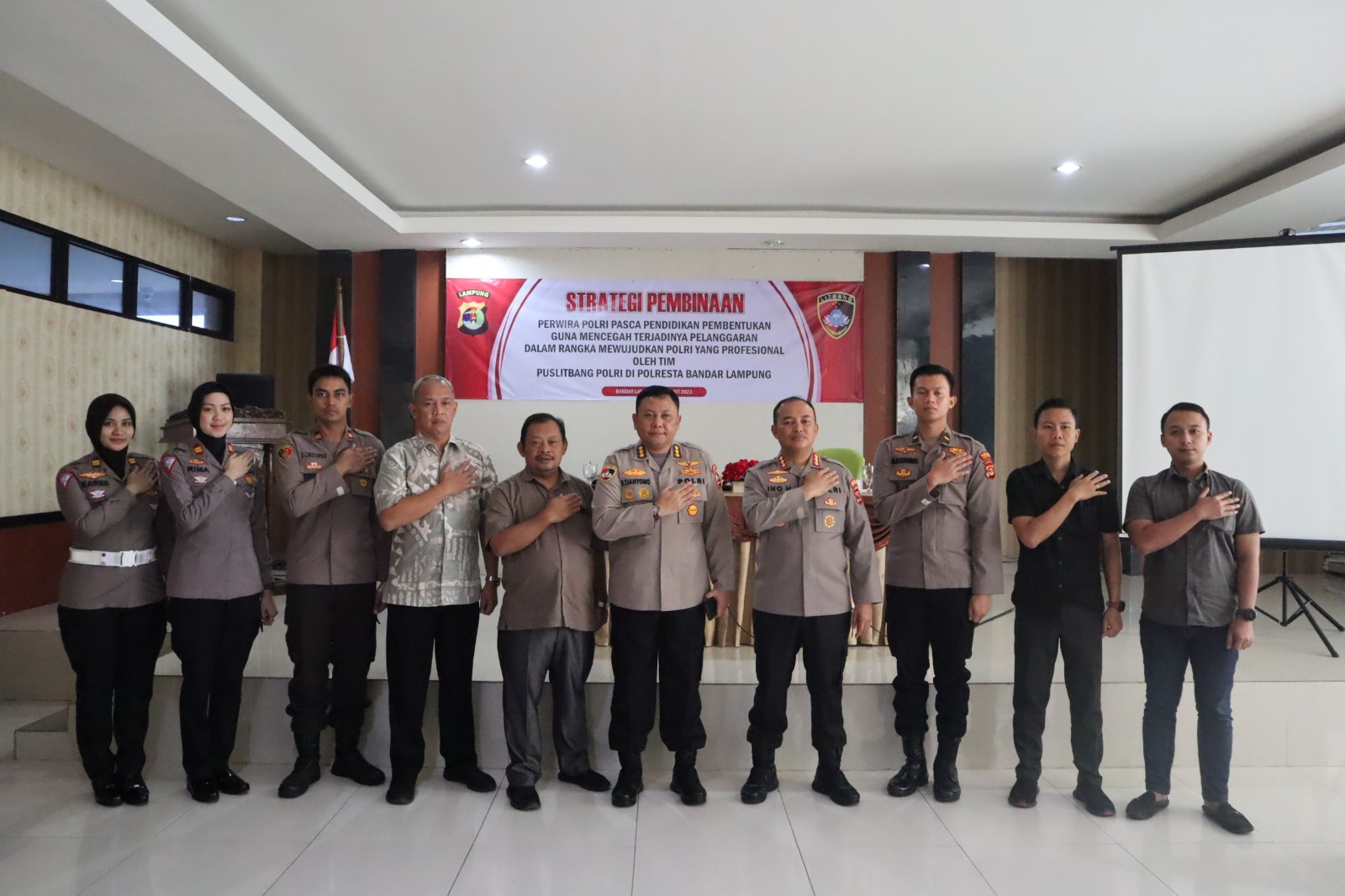Guna Wujudkan Polri Yang Profesional, Puslitbang Polri Gelar Penelitian di Polresta Bandar Lampung