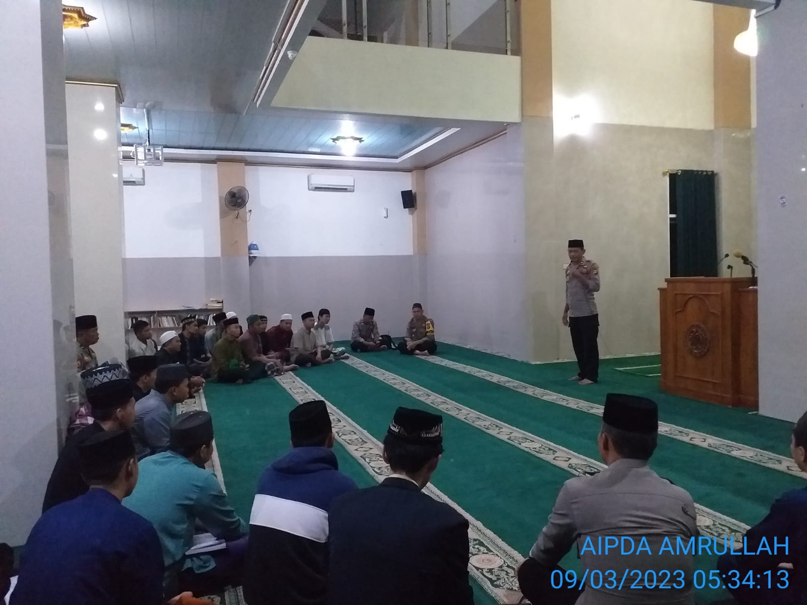 Safari Subuh, Kasat Samapta Polresta Bandar Lampung Ajak Masyarakat Jaga Kerukunan Umat Beragama