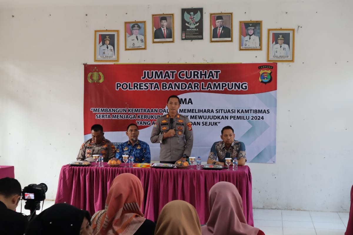 Dengarkan Aspirasi Masyarakat Kelurahan Kedaung, Polresta Bandar Lampung Gelar Jumat Curhat