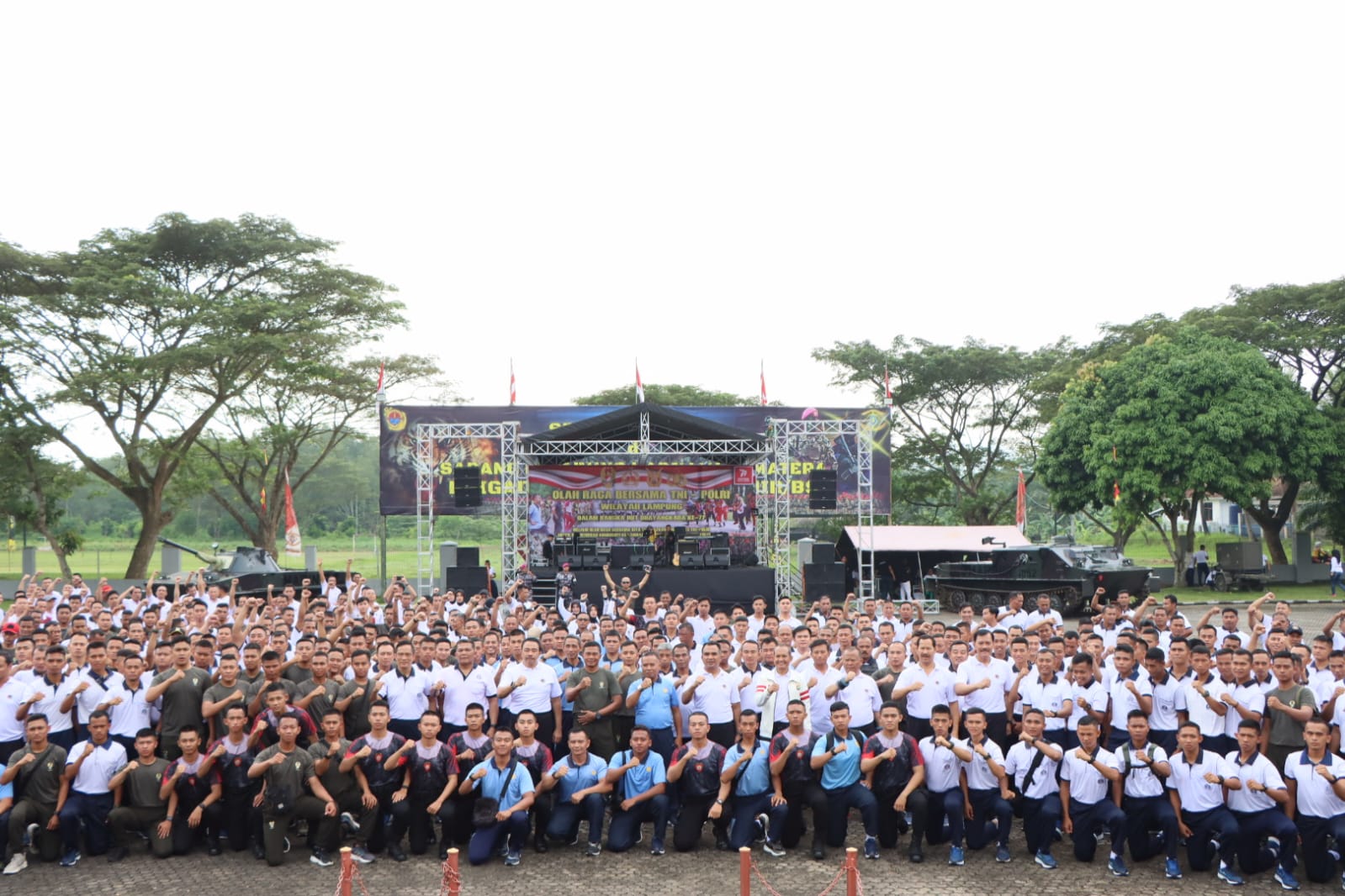 Menyambut Hari Bhayangkara Ke77, Sinegritas TNI-Polri Laksanakan Olahraga Bersama