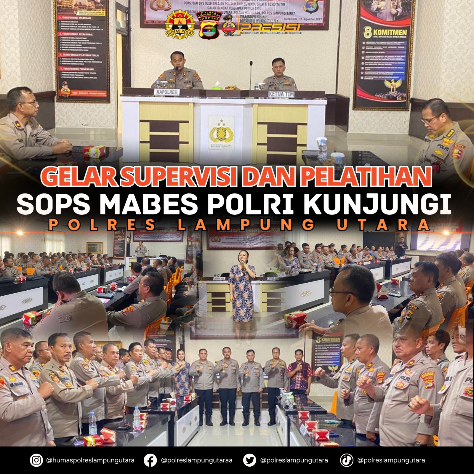 Gelar Supervisi dan Pelatihan, SOPS Mabes Polri Kunjungi Polres Lampung Utara