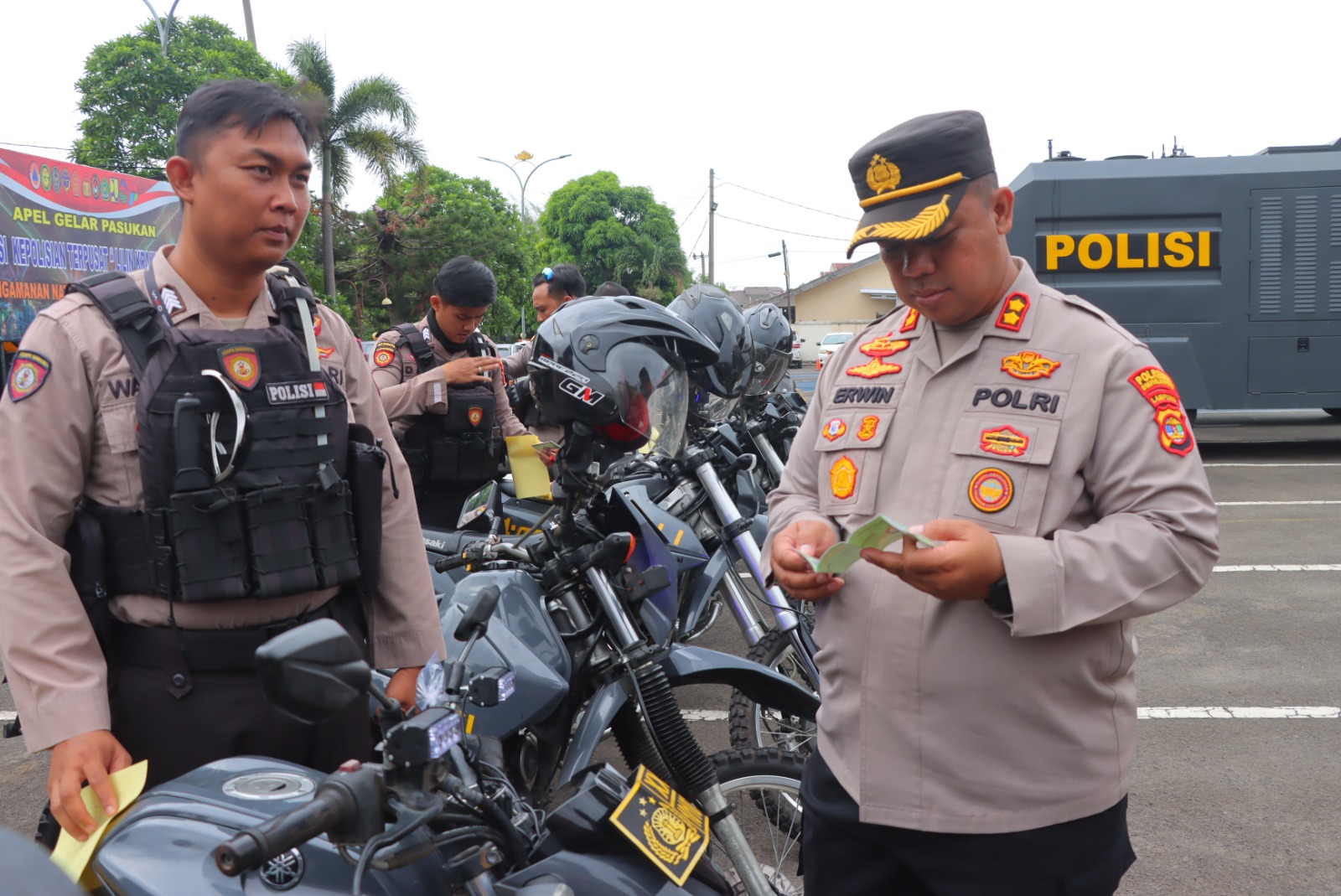 Jelang Pendistribusian Logistik Pemilu 2024, Polresta Bandar Lampung Cek Kendaraan Dinas