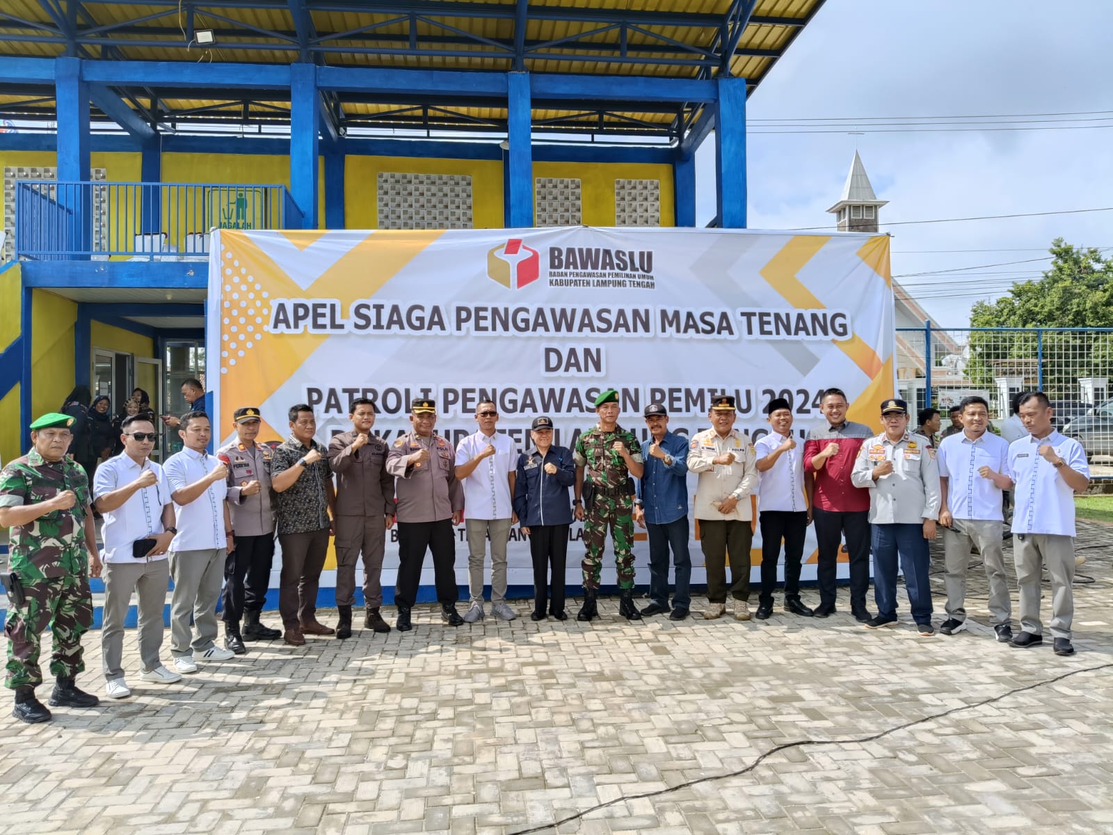 Wakili Kapolres Lampung Tengah, Kabag Ren Hadiri Apel Siaga Pengawasan Masa Tenang Pemilu 2024