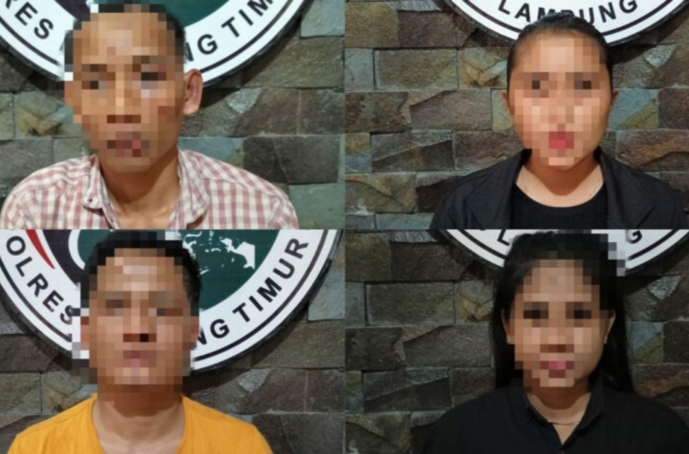 Gunakan Narkoba, 2 Pasangan Di Tangkap Sat Narkoba Polres Lampung Timur