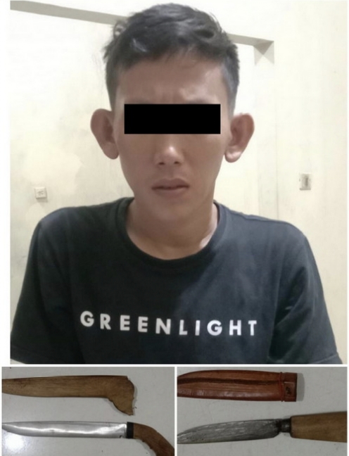 Bawa Sajam, Seorang Pemuda di Lampung Timur Kepergok Polisi