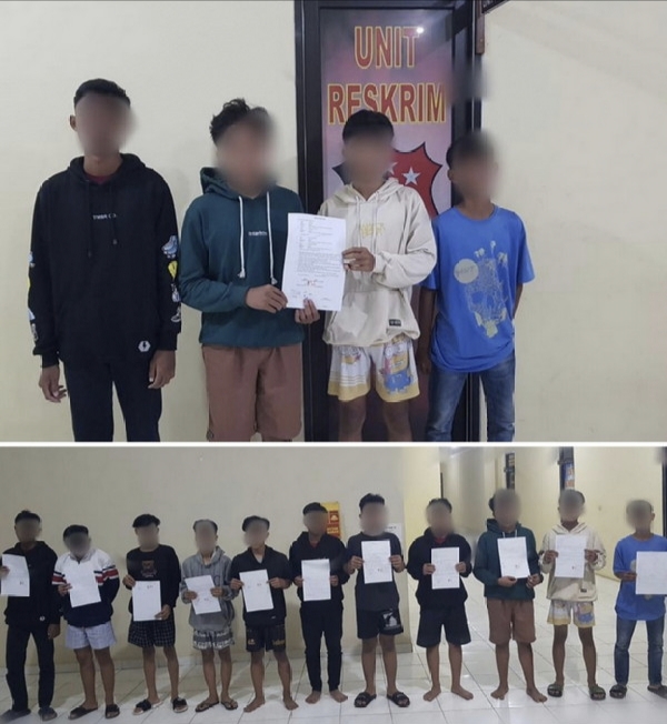 Balas Dendam, Siswa SMP Lakukan Tawuran di Kebun Karet di amankan Tim Gabungan Polres Pesawaran