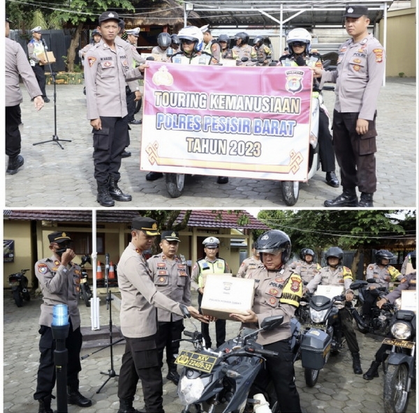 Kapolres pesisir Barat melepas Bhabinkamtibmas untuk Touring kemanusian