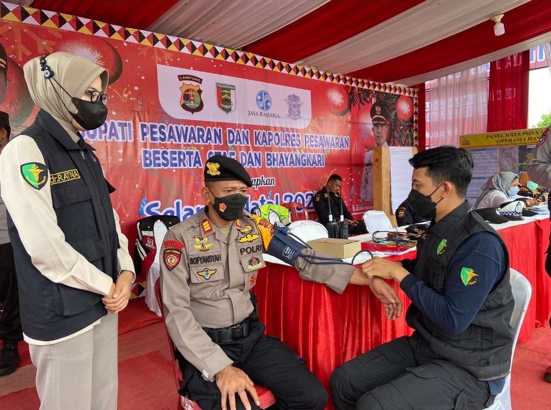 Sidokkes Polres Pesawaran Melakukan Rikes Kepada Personil Pos Pam dan Pos Yan