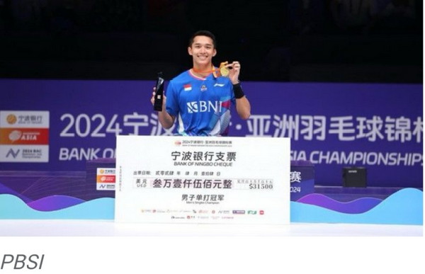Selamat Jonatan Christie Tunggal Putra Indonesia Juara Asia Championships 2024