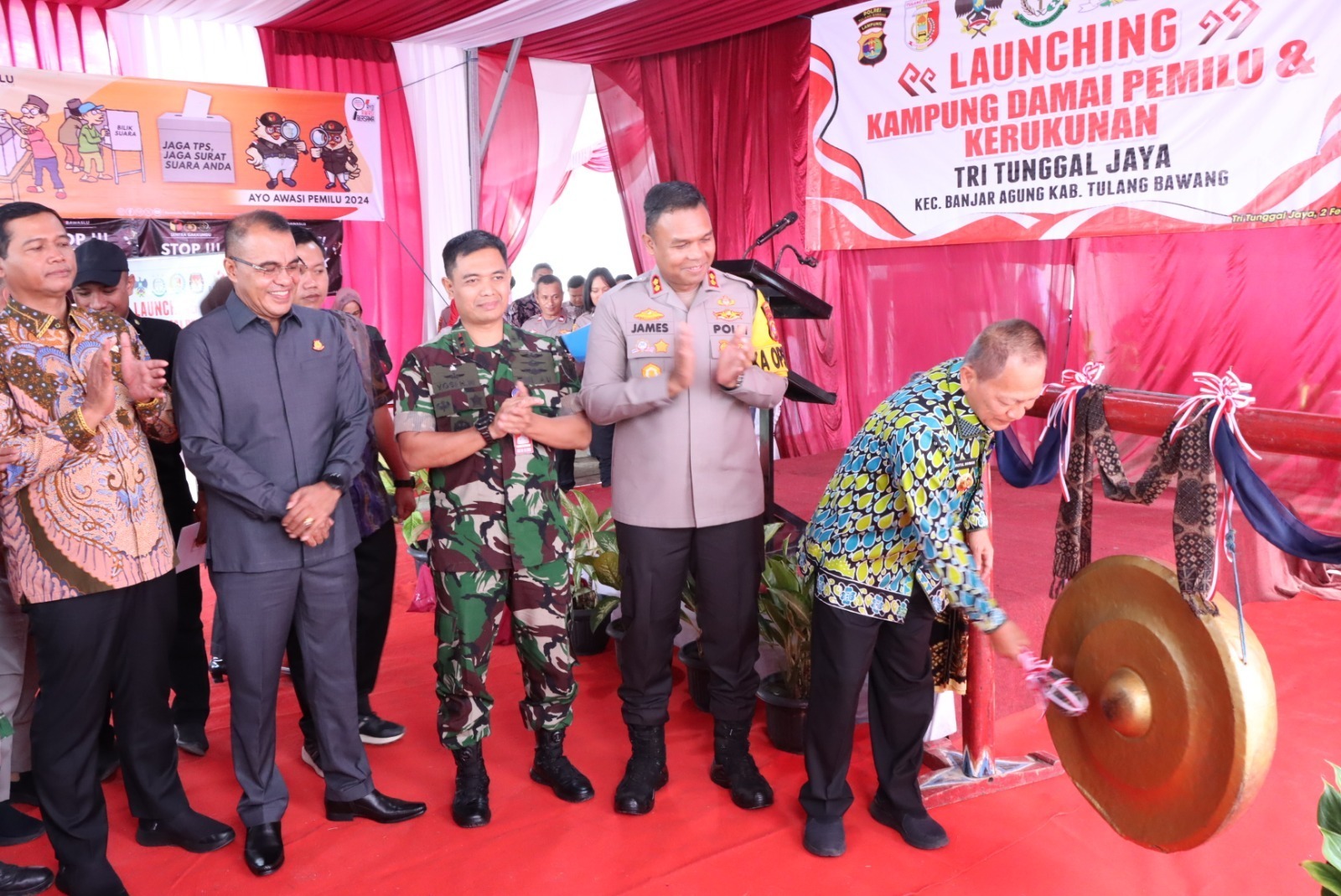 Launcing Kampung Damai Pemilu di Tulang Bawang, AKBP James: Pertama Kali di Lampung