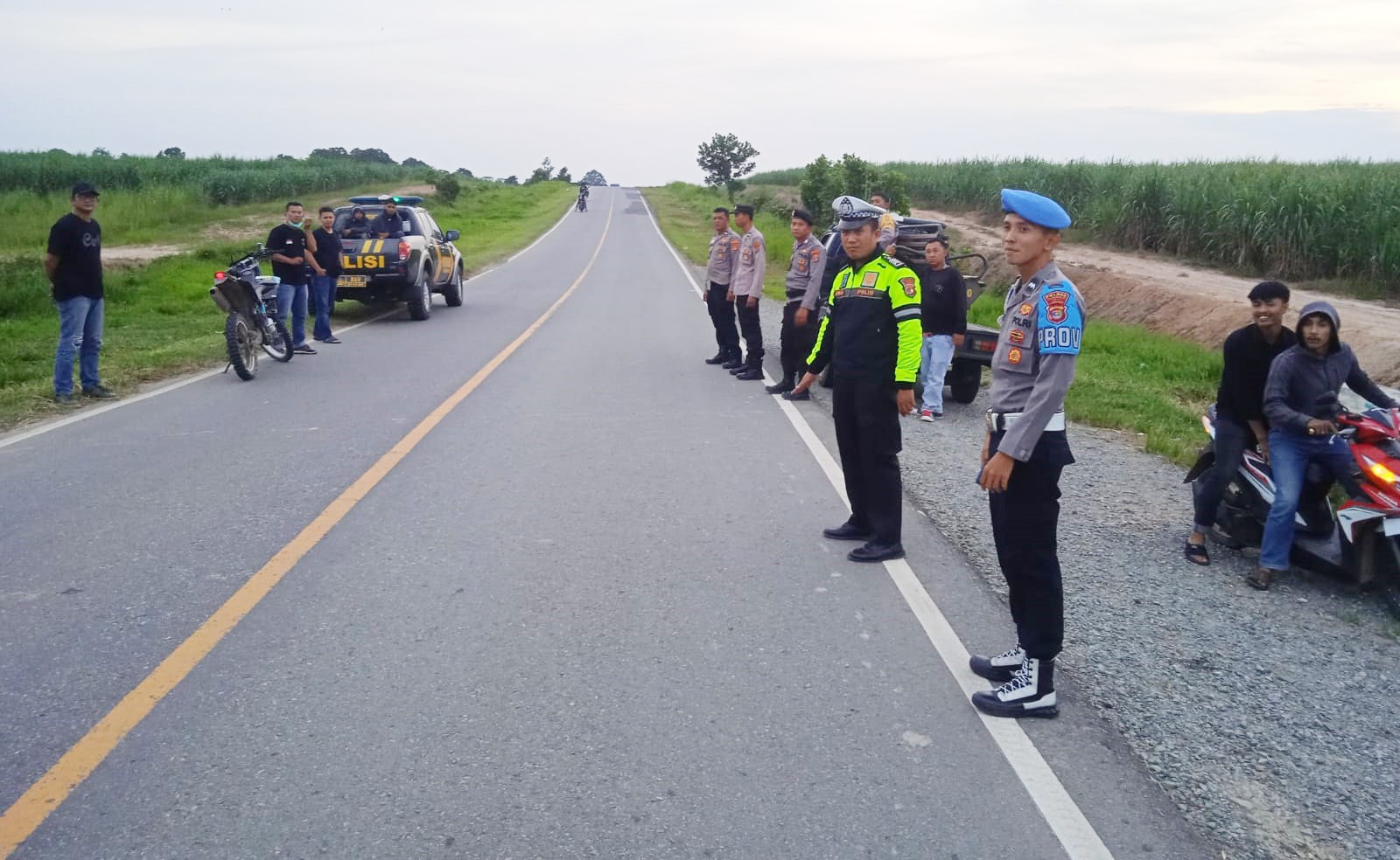 Gelar Patroli Cegah Aksi Balap Liar di Jalan Lintas Rawa Jitu PT BNIL, Polsek Banjar Agung Amankan Sepeda Motor